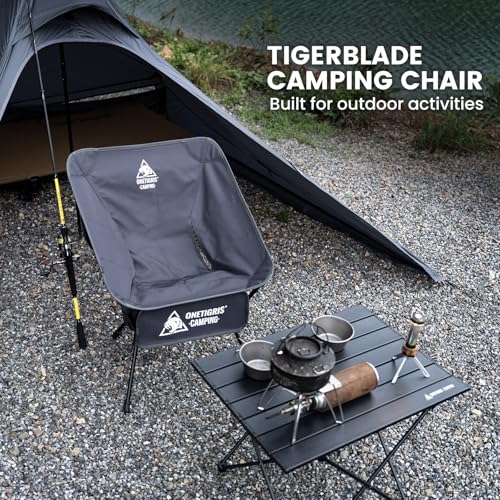 Image of ONETIGRIS Tigerblade Camping Chair, Lightweight Folding Backpacking Hiking Chair, Compact Portable 330 lbs Capacity