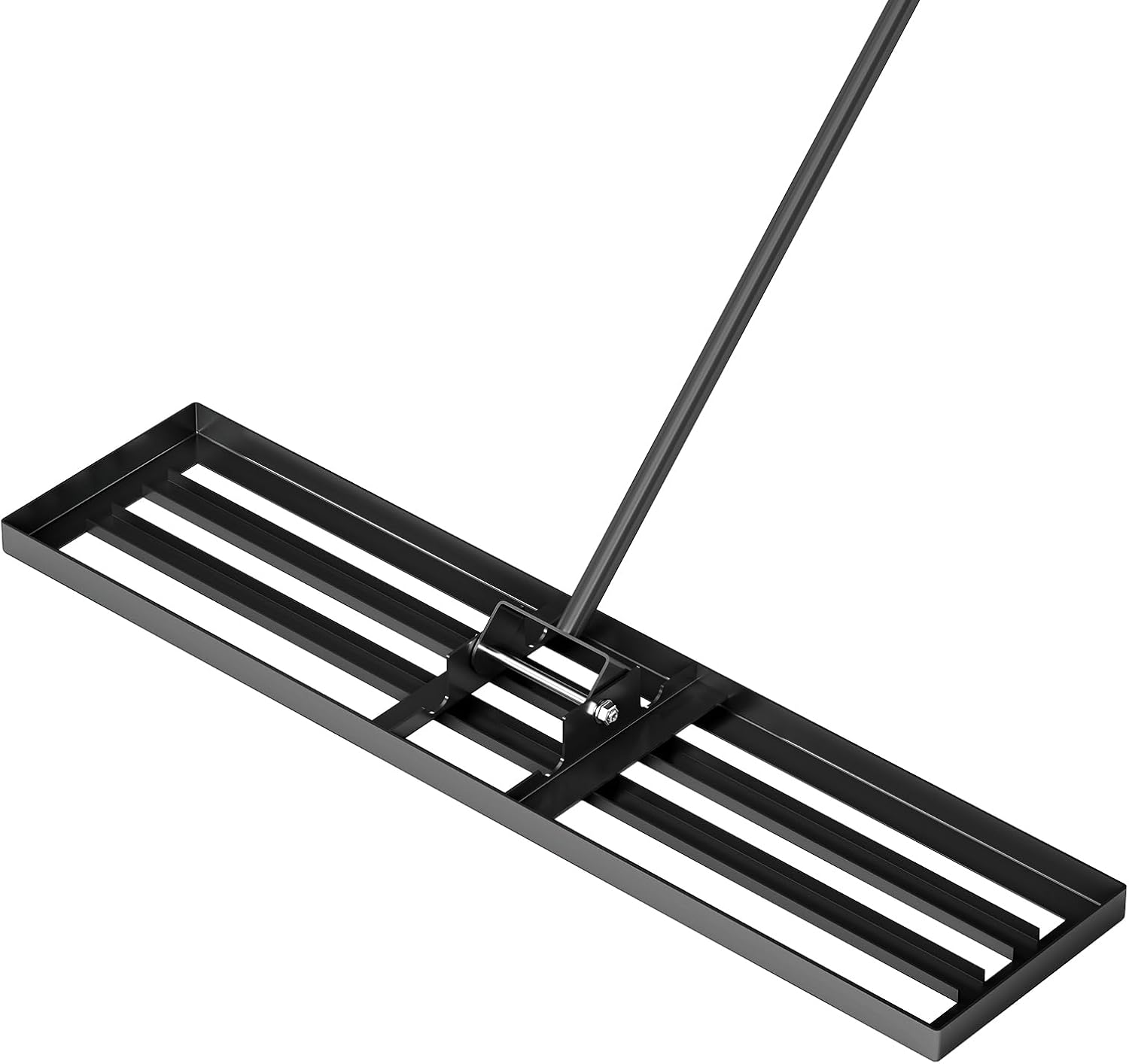 IRONMAX Lawn Leveling Rake, Heavy Duty Leveler Tool with 180° Rotatable Head & 67’’ Long Handle, Garden Rake for Yard Garden Golf Course, Soil Sand, Dirt Surfaces (Black, 42’’ x 10’’)