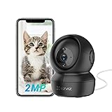 EZVIZ 360° Pan/Tilt WiFi Security Camera Indoor, Cameras for Home Security, Baby Monitor with Camera and Audio, Pet Camera with Phone App, Night Vision, Motion Detection, 2-Way Audio (C6N Black)