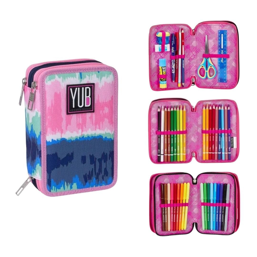 Seven Set Scuola Girl PWR, Zaino con Astuccio 3 Zip e bustina