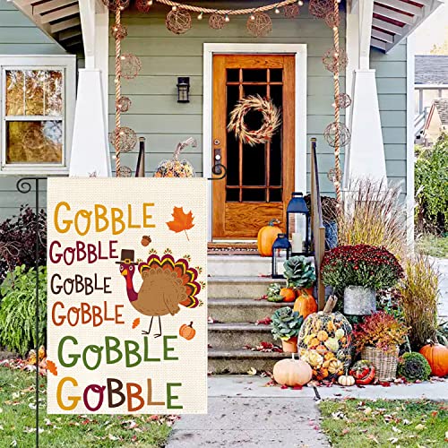 Avoin Colorlife Gobble Gobble Turkey Garden Flag 12 X 18 Inch Double Sided, Fall Thanksgiving Yard Outdoor Decorative Flag thumb #6