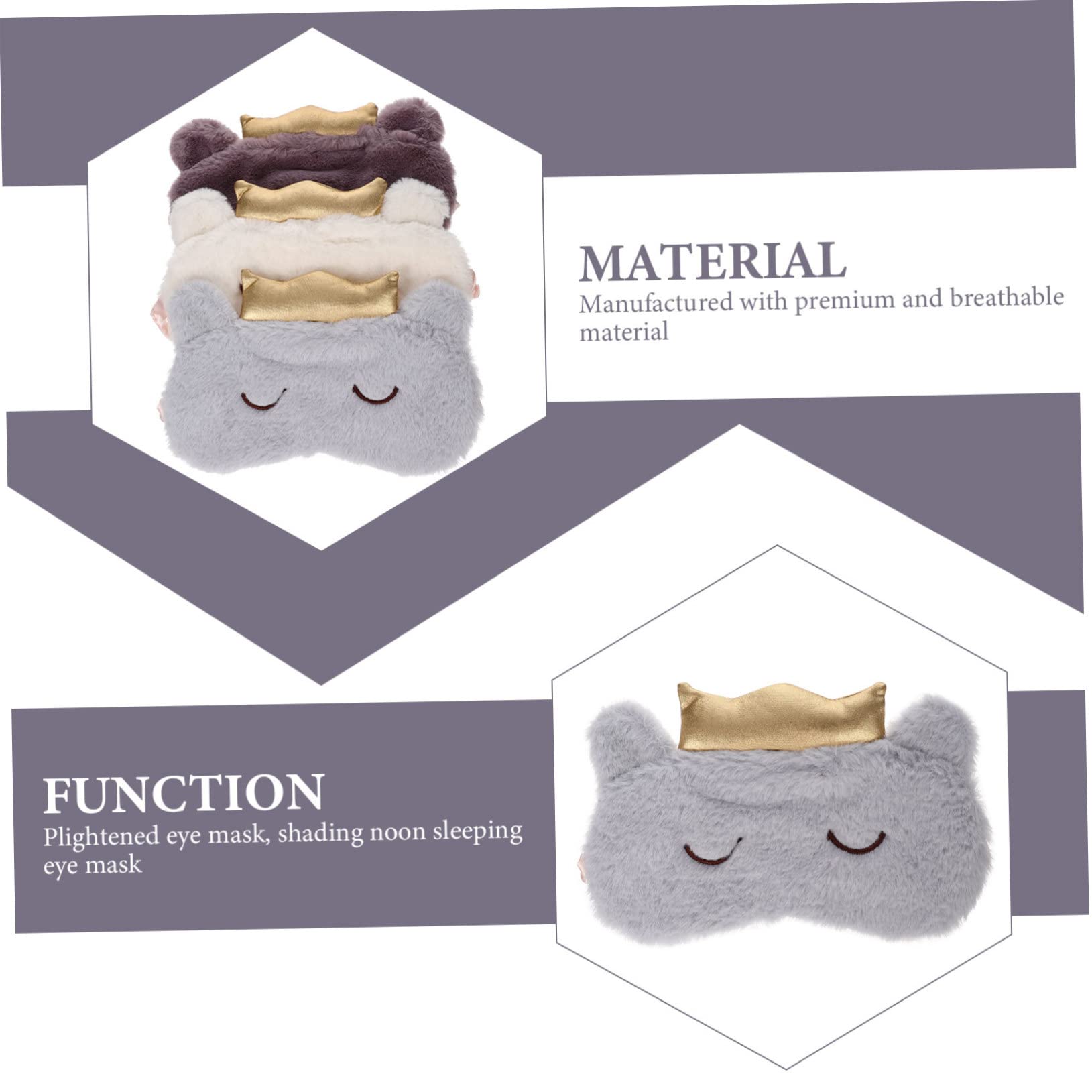 Beavorty 3 Juegos De Antifaces Ligeros Para Dormir Con Diseño De Dibujos Animados Cómodos Y Resistentes Al Desgaste. 3 Unidades.