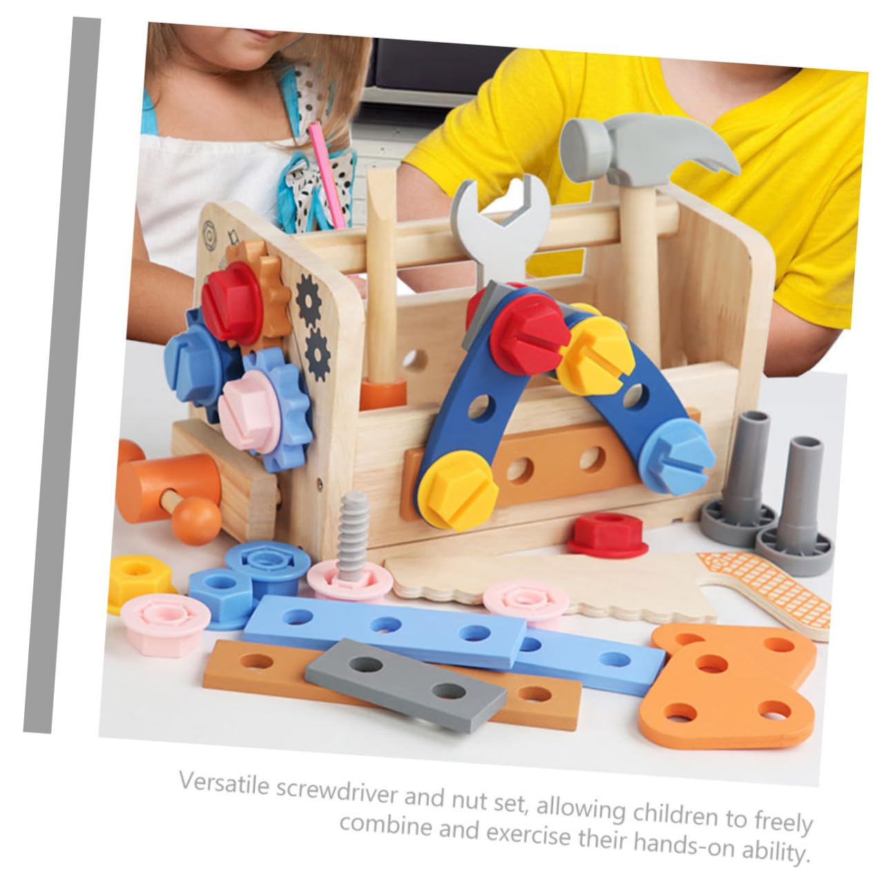 Juego de Herramientas de Madera Portátil, 1 Set, para Niños