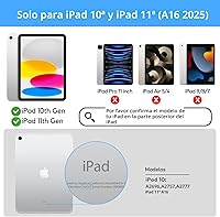 Vista 2 de Funda con teclado para iPad de 10ª generación 2022 y 11ª (A16, 2025) – Teclado estilo mágico con panel multitáctil – Soporte de voladizo flotante