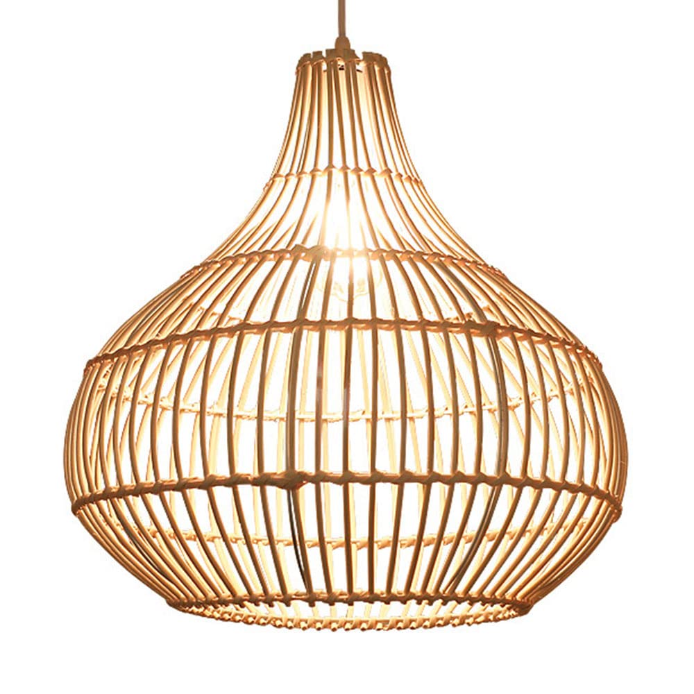 LYMSXAZOU Creative Rattan Chandelier Antique Lantern Pendant Lighting New Chinese Hanging Lamps Natural Chandeliers Ceiling Handmade Weave Fixture For Bars Cafe Living Room