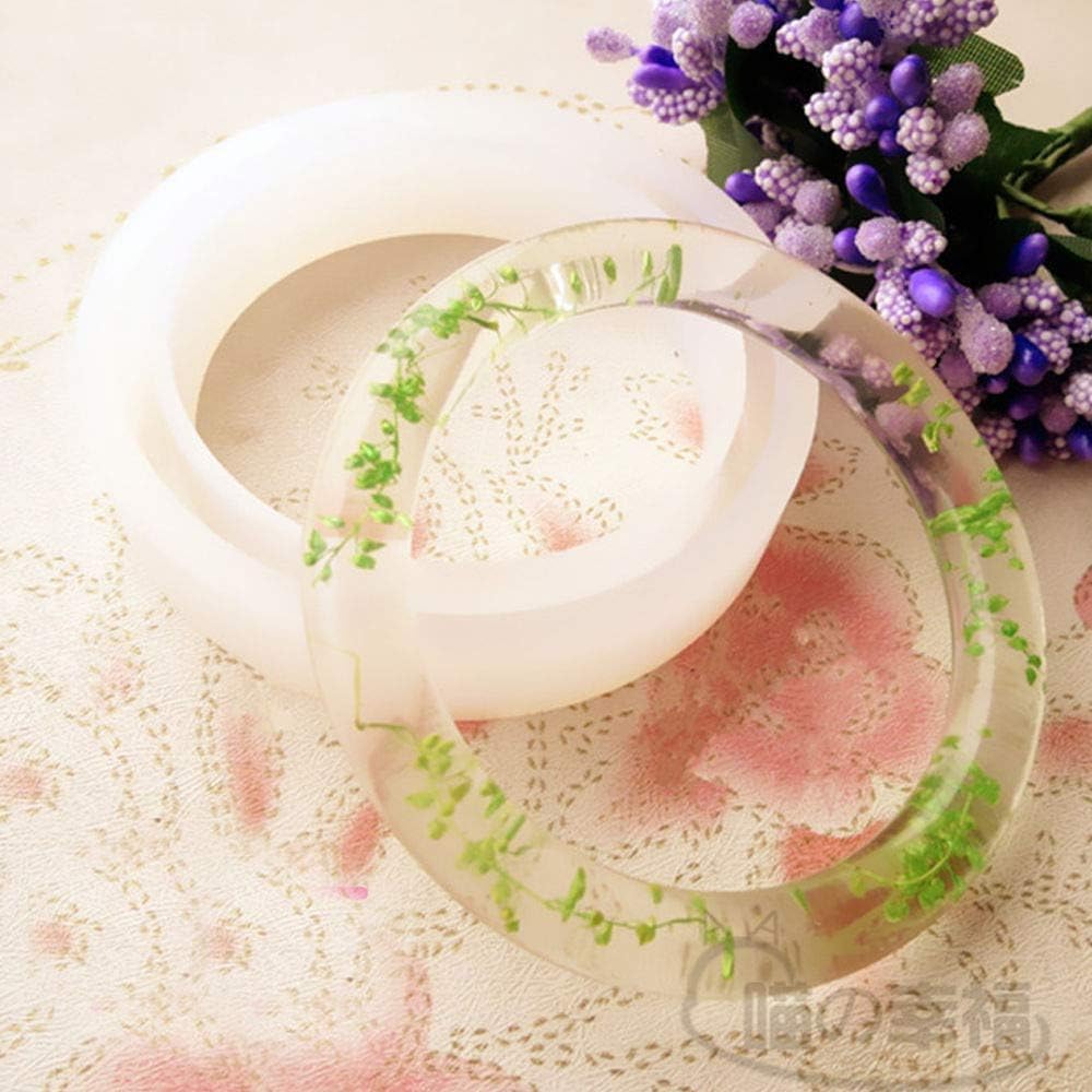 Pixora 4 Pieces Assorted Size Silicone Bracelet Mold Resin Casting Mold Round Jewelry Mold Bangle Bracelet Mold for Jewelry Making DIY Crafts Supplies 4