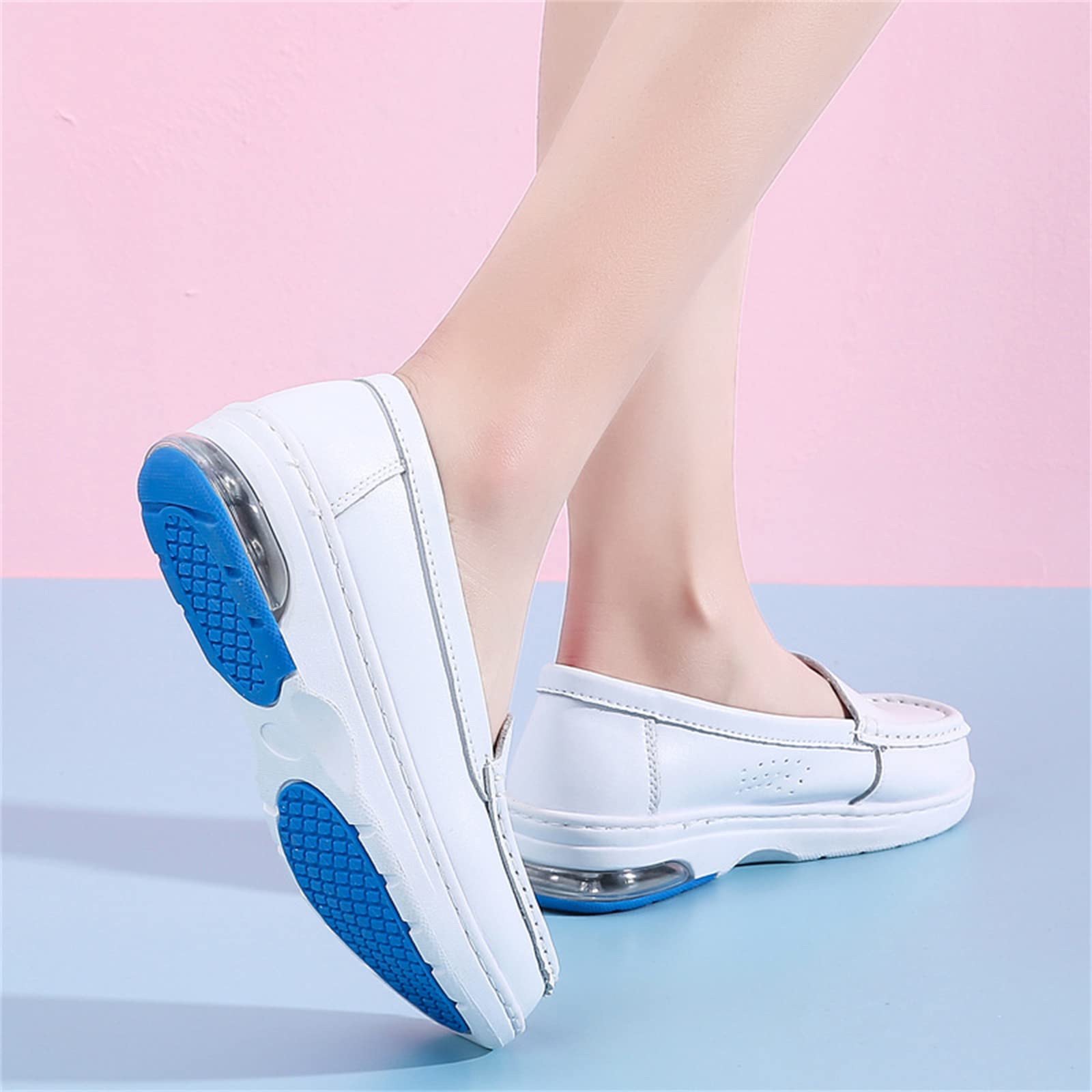 Mocasines De Cuña Mujer, Zapatos De Servicio De Enfermería De Trabajo Cómodos Zapatos para Caminar con Plataforma Antideslizante