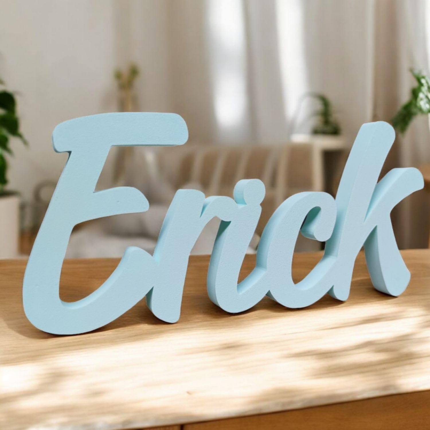 Tres Aristas | Nombre Decorativo Grande Personalizado | Tipo de Letra, Color y Tamaño a Elegir | Decoración Habitación Infantil y Eventos | Se Mantiene de Pie o para Colgar | Bautizos y Comuniones