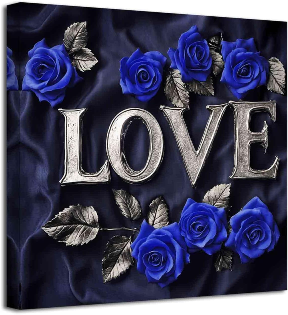 LZIMU Rose Wall Art Rose Flower Pictures Black and White Canvas Prints Love Theme Painting Rustic Romantic Floral Poster Modern Couples Bedroom Bathroom Decor (Red, (16L x 16W))