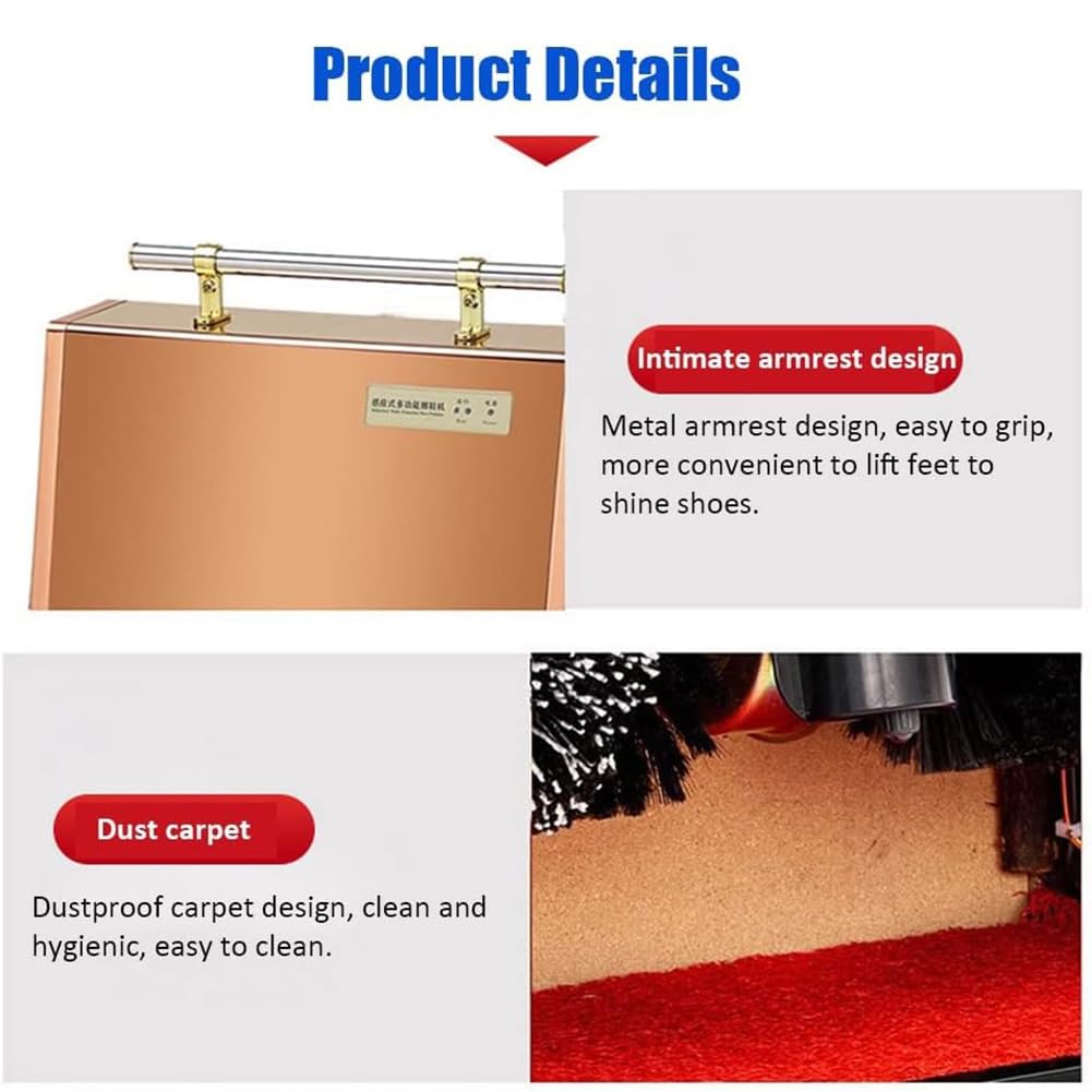 Picador De Zapatos Totalmente Automático, Máquina para Cepillos para Zapatos Eléctricos para El Hogar, Máquina Automática De Acero Inoxidable del Hotel para Limpieza/Pulido De Botas,Gris