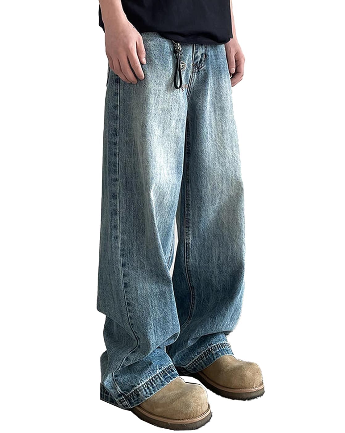 MAVQX Unisex Y2K Baggy Jeans Hip Hop Skater Jeans Vintage Dance Skateboard Pants Loose Fit Denim Jeans