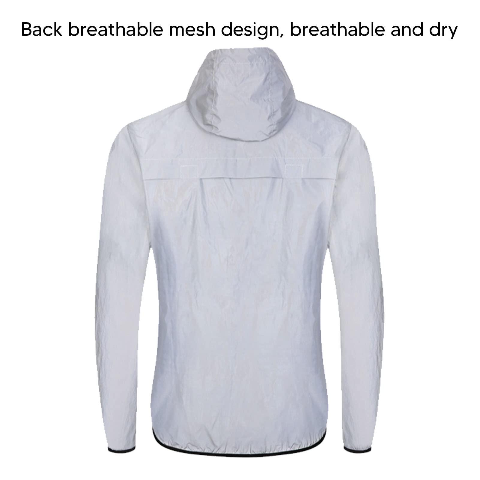 Atyhao Chaqueta de ciclismo totalmente reflectante, malla transpirable, impermeable, cómoda chaqueta de ciclismo con capucha, gran practicidad para montañismo