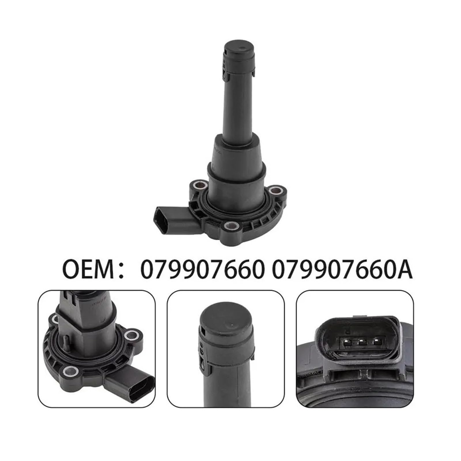 Sonda nivel aceite motor Compatible con A4/5/6/7/8L B8/9 C7 D4 Q5/7 Compatible con V&W Touareg Sensor de nivel de aceite de motor 079907660 079907660A