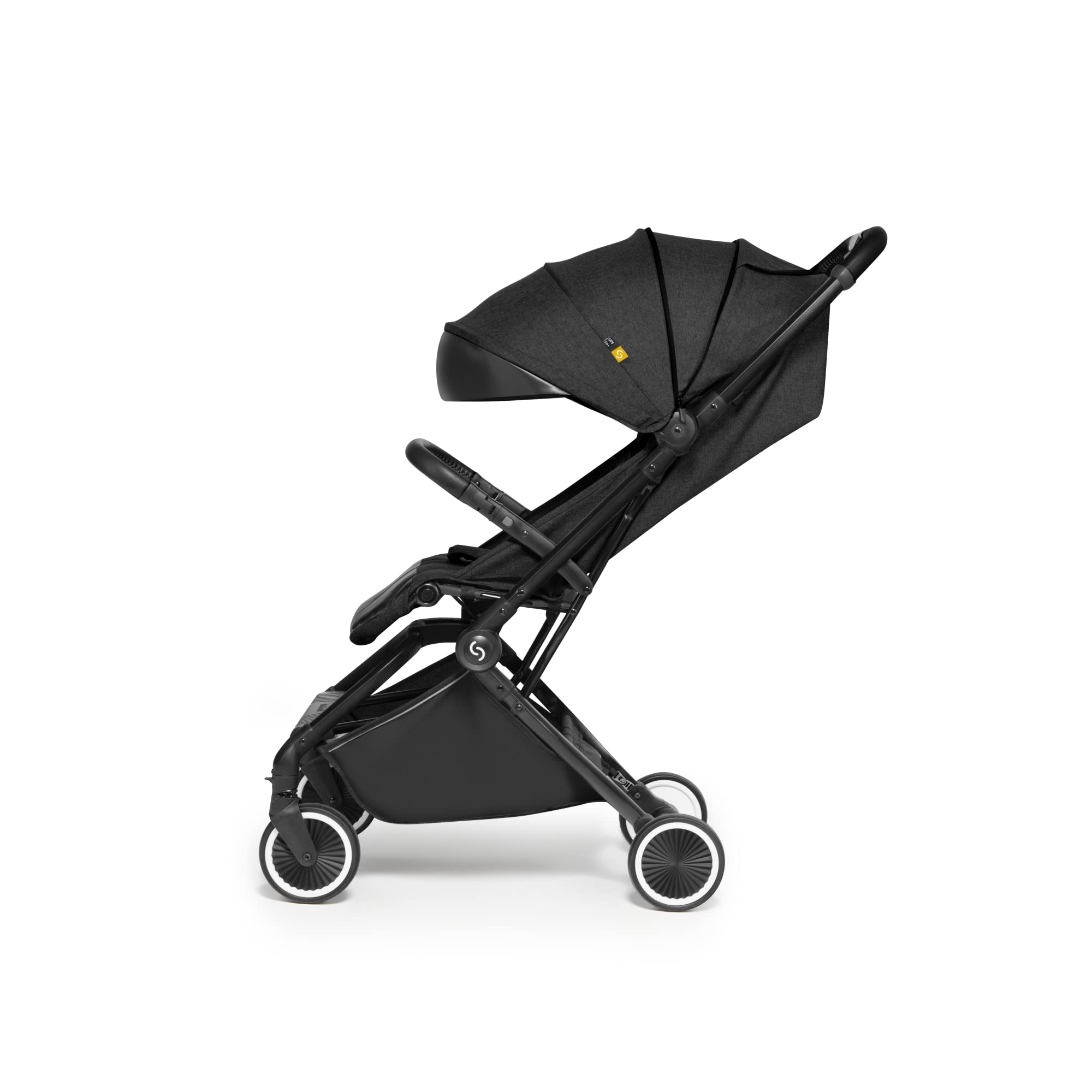 skiddoü poussette hamac pour enfant Espoo poussette pliable poussette canne pour enfant, structure légère en aluminium pliable d’une seule main, petite poussette de voyage, compacte, Noir