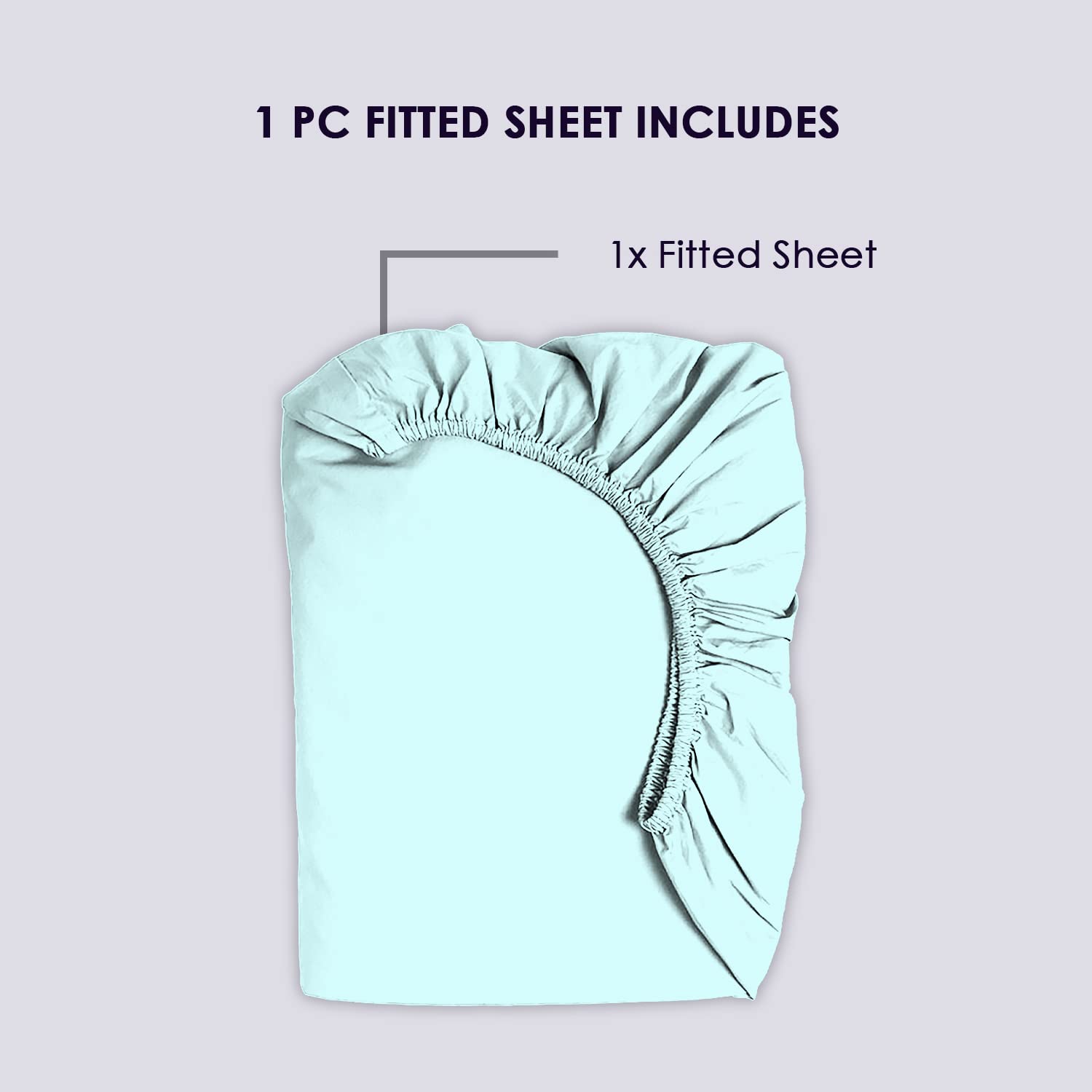 Pizuna Luxury Cotton Super King Fitted Sheet Baby Blue, 800 Thread Count 100% Long Staple Cotton Fitted Sheet 180x200 cm - Image 4
