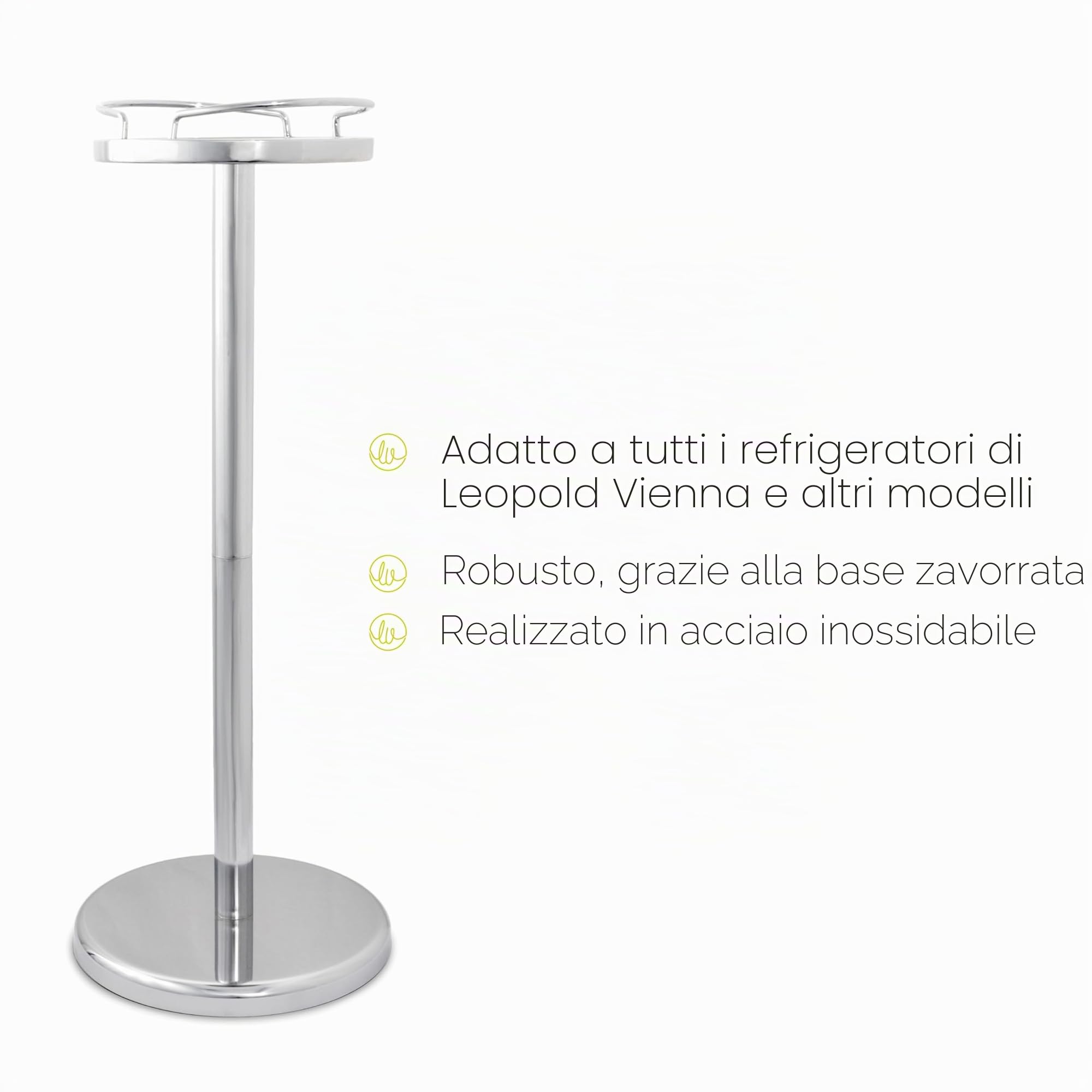 Leopold Vienna LV01402 - Supporto per raffredda champagne, Acciaio inossidabile, Color argento, 68 x 25.7 x 25.7 cm