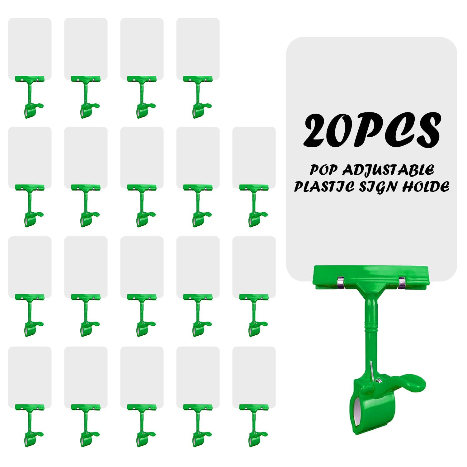 Soporte Para Etiquetas De Doble Clip Giratorio - Pack De 5 Unidades, Transparente, Para Estantes Y Exposiciones