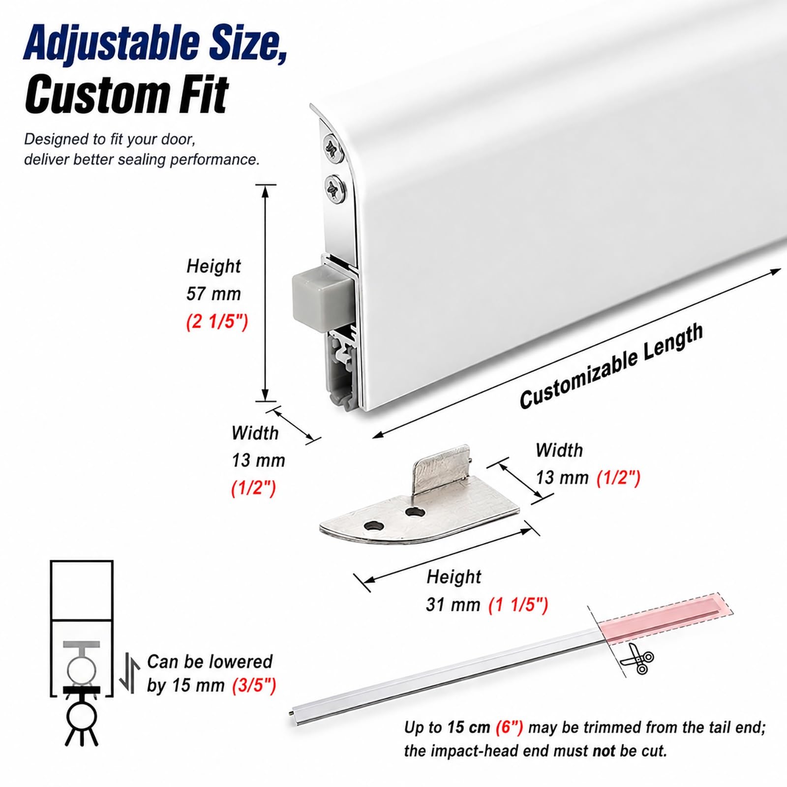 Guarnizione Automatica per Porta Guarnizione Automatica Sottoporta per Uso Interno Ed Esterno