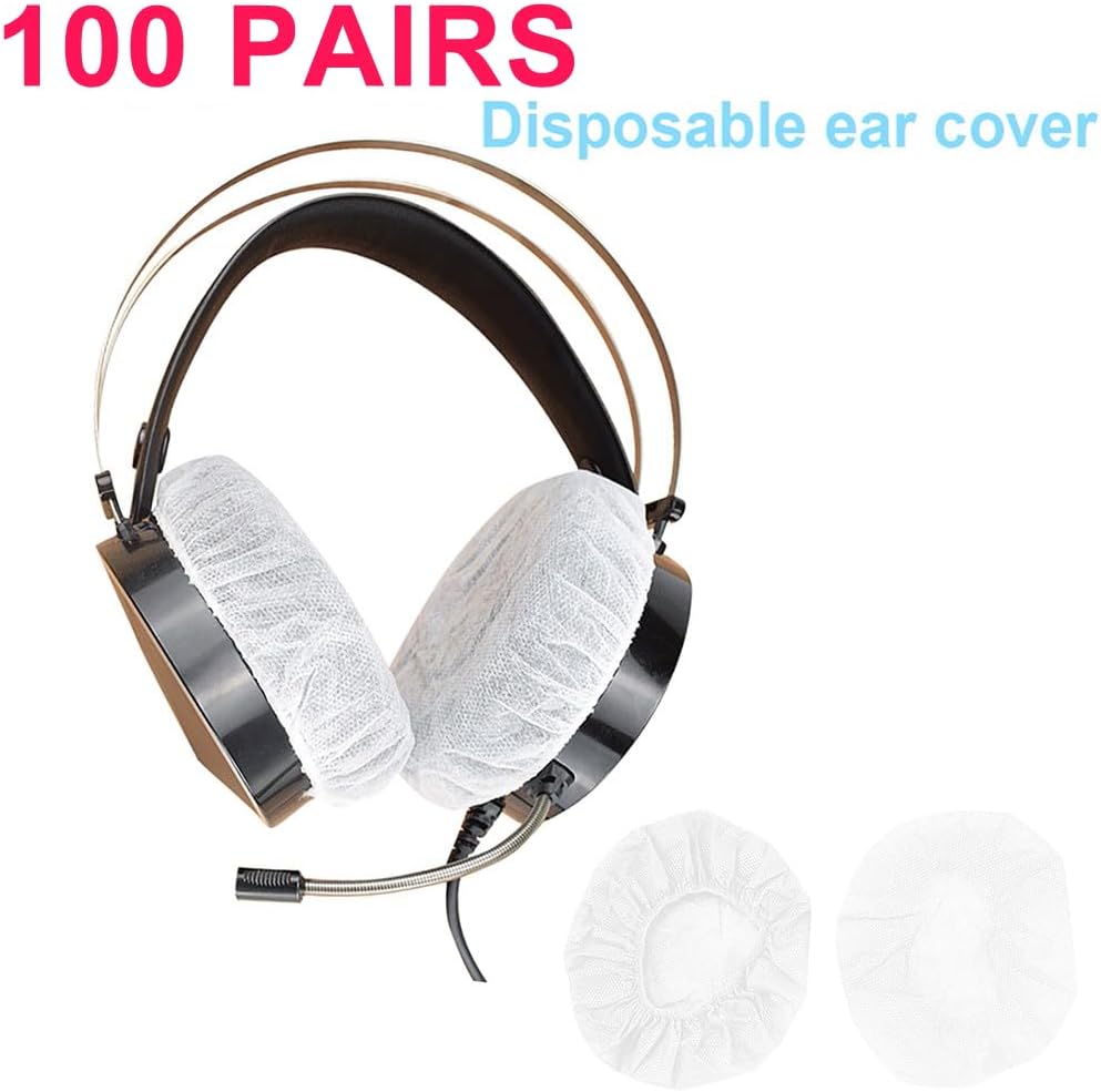 Fancystyle Pack of 200 Disposable Headphone Covers Sanitary Earpad Covers White 11cm - Image 2