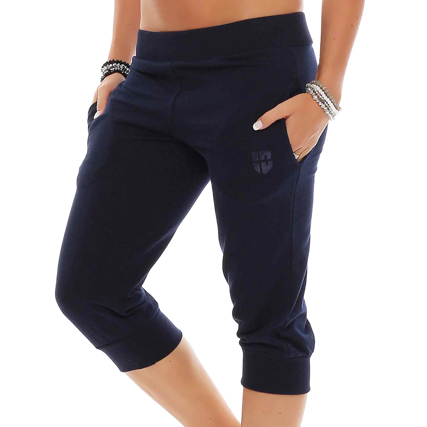 Gennadi Hoppe Damen 3/4 Trainingshose Sporthose kurz Hose Sport & Fitness Shorts