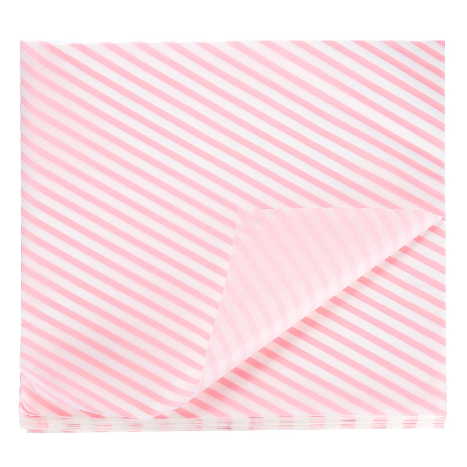 HARFINGTON Wachspapier, quadratisch, gestreift, 30 x 30 cm, ölabsorbierend, für Sandwich, Backpapier, Picknickkorb, Brot, Hamburger, Pink, 100 Stück