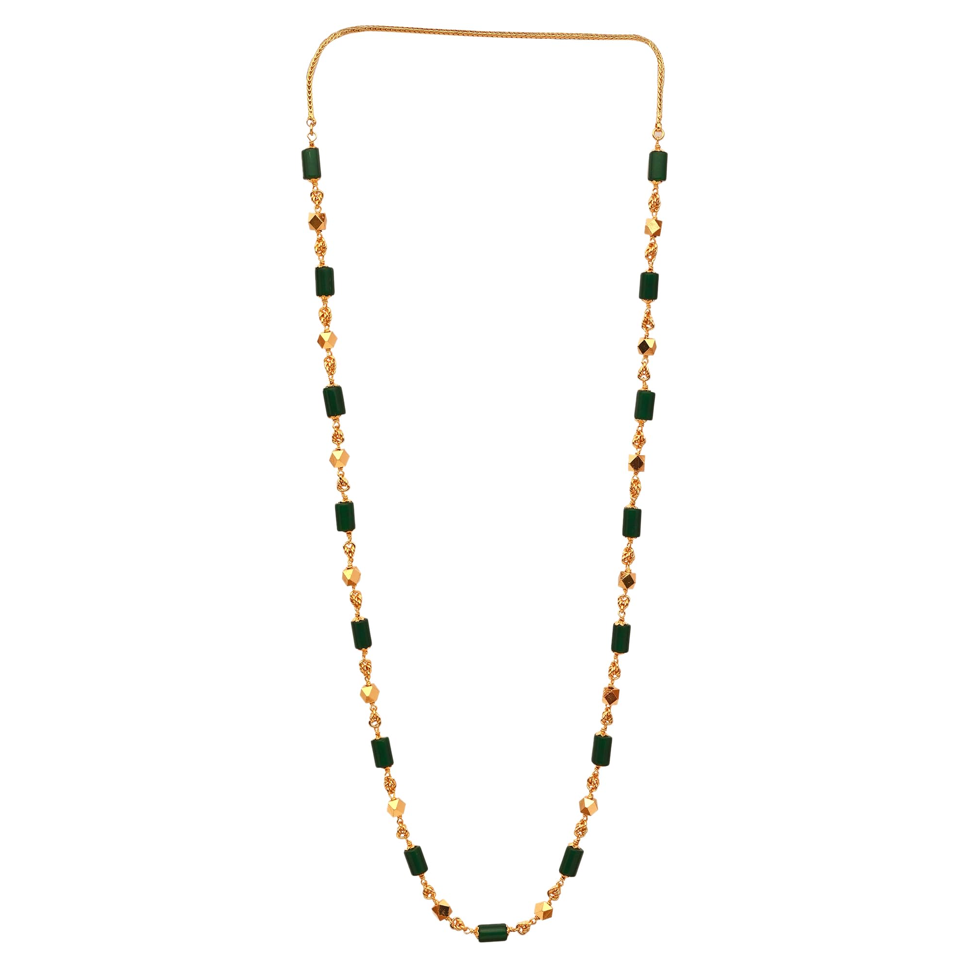 Radha Creations tube jade necklace 30" for women and girls one gram gold N0.1172 (B0CH34TX3B) Amazon Price History, Amazon Price Tracker