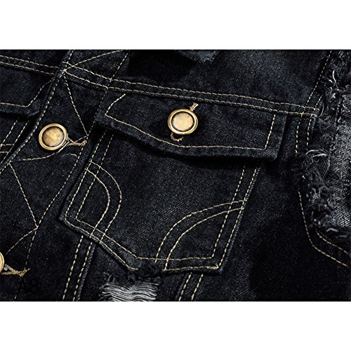 semen Heren mouwloos gescheurde jeans vest fit casual cowboy denim jas vest slim fit casual vest jeansvest - Image 6