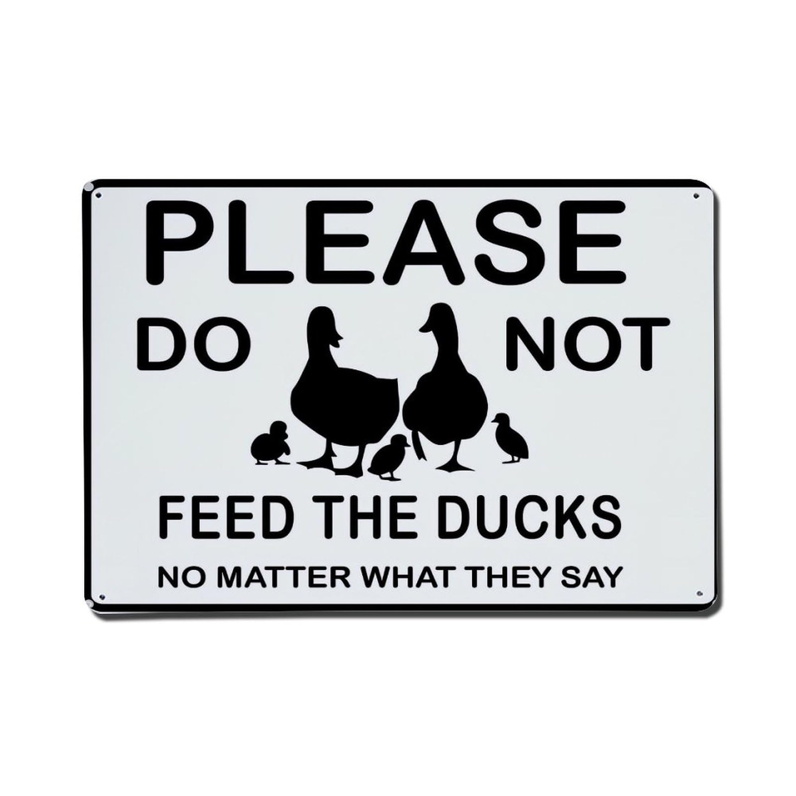 Jdfenggu Vintage Please Do Not Feed Ducks Retro Metal Tin Sign, Metal Poster For Bar, Home, Man Cave, Kitchen, Laundry Room Art Decor 8X12 Inch