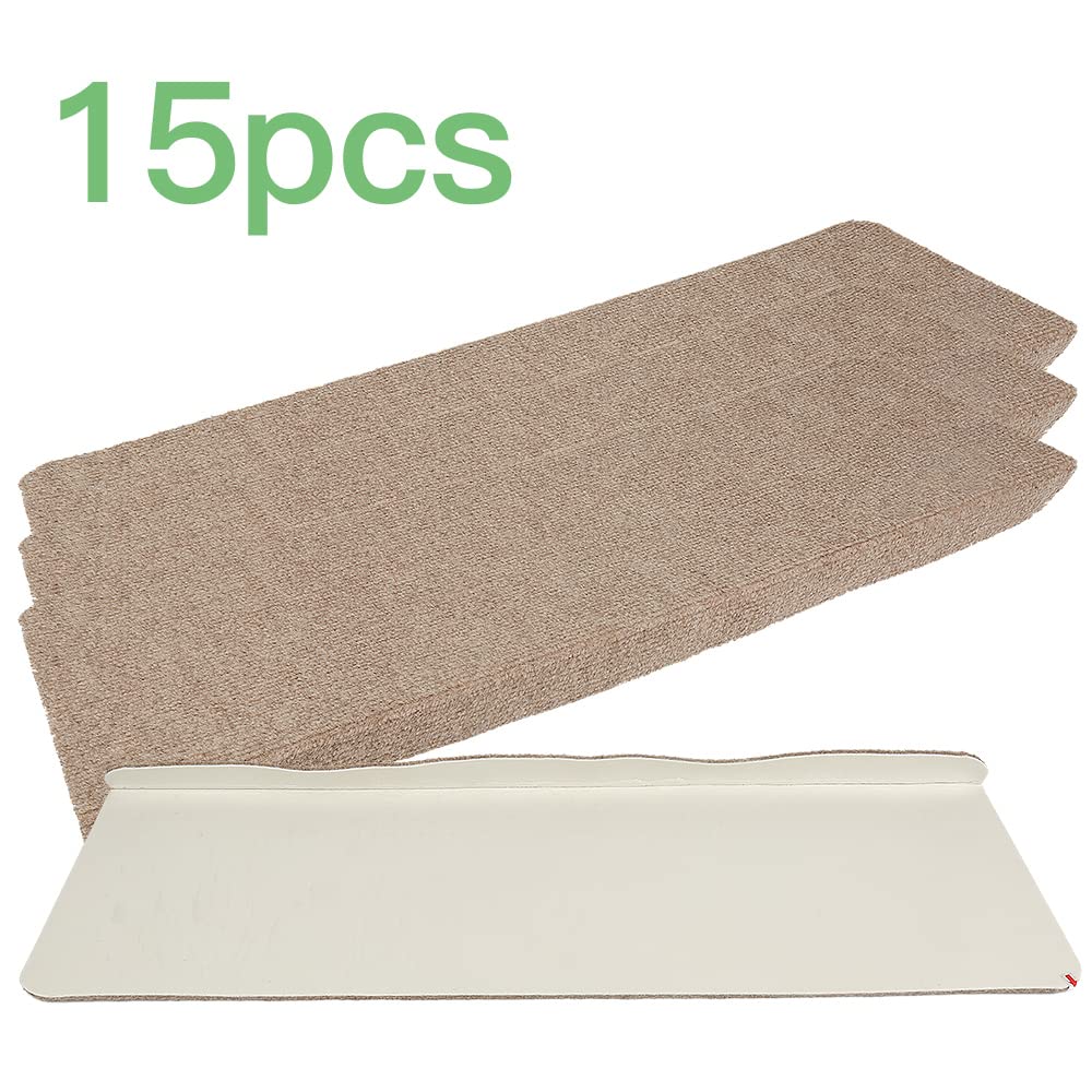 HUOLE 15 gradini per Scale con Coperchio, Tappetino per Scale, Protezione per Interni, Tappetino Antiscivolo e Autoadesivo, per Scale in Legno
