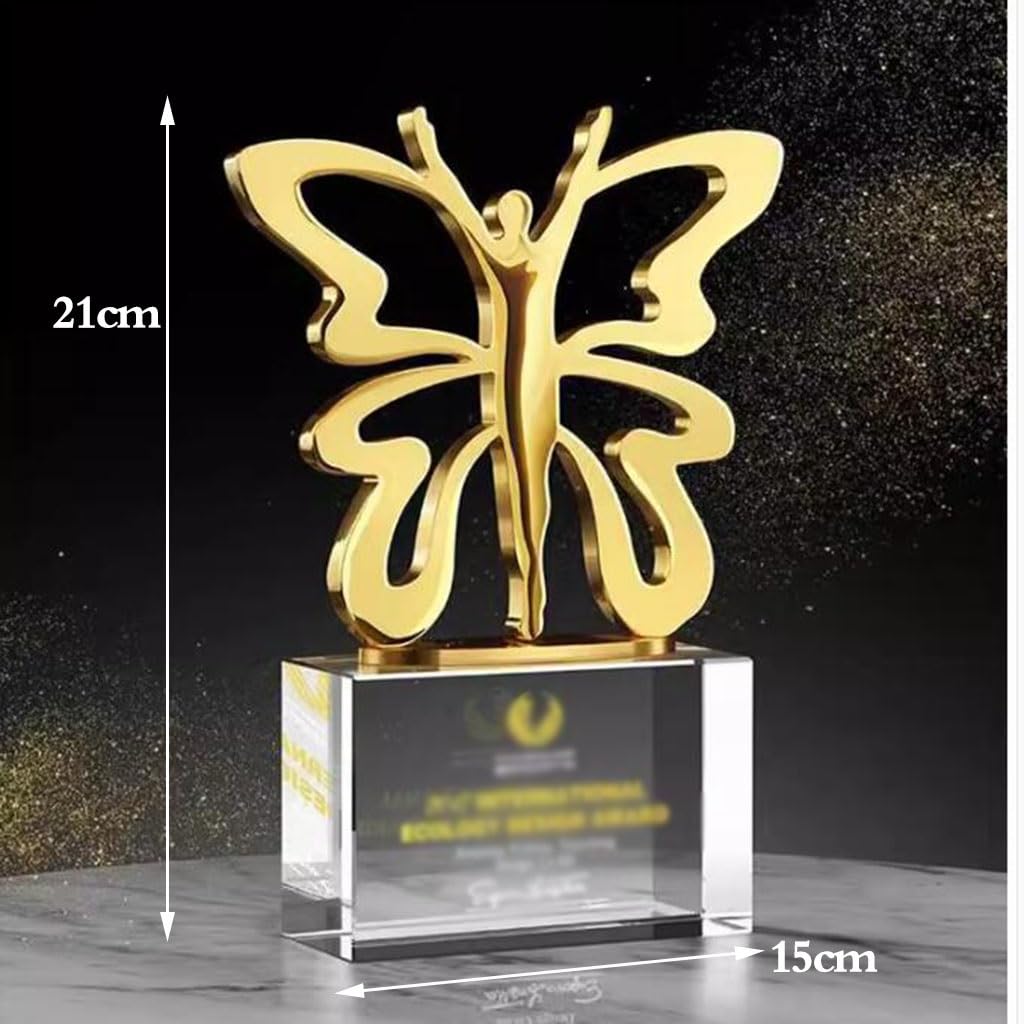 Trofeo De Mariposa De Metal con Forma Creativa. Trofeo del Campeonato De Competición De Baile. Trofeo Grabado Regalo Premio Infantil