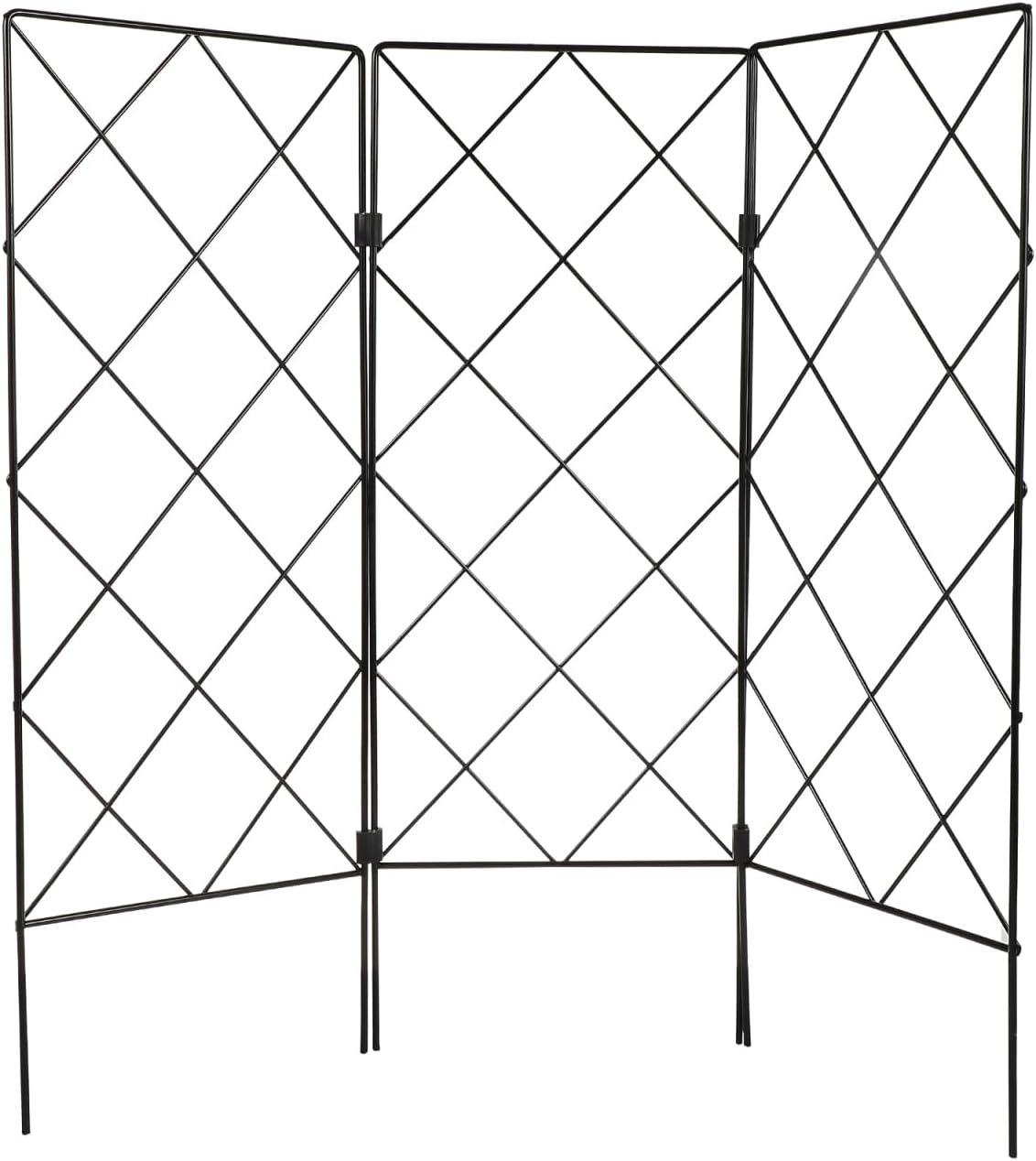 DOITOOL Metal Garden Trellis for Climbing Plants, Decorative Plant Trellis Foldable Plants Support Lattice Metal Plant Frame for Climbing Vines Flower Vegetables - 23.6×20.8 inches
