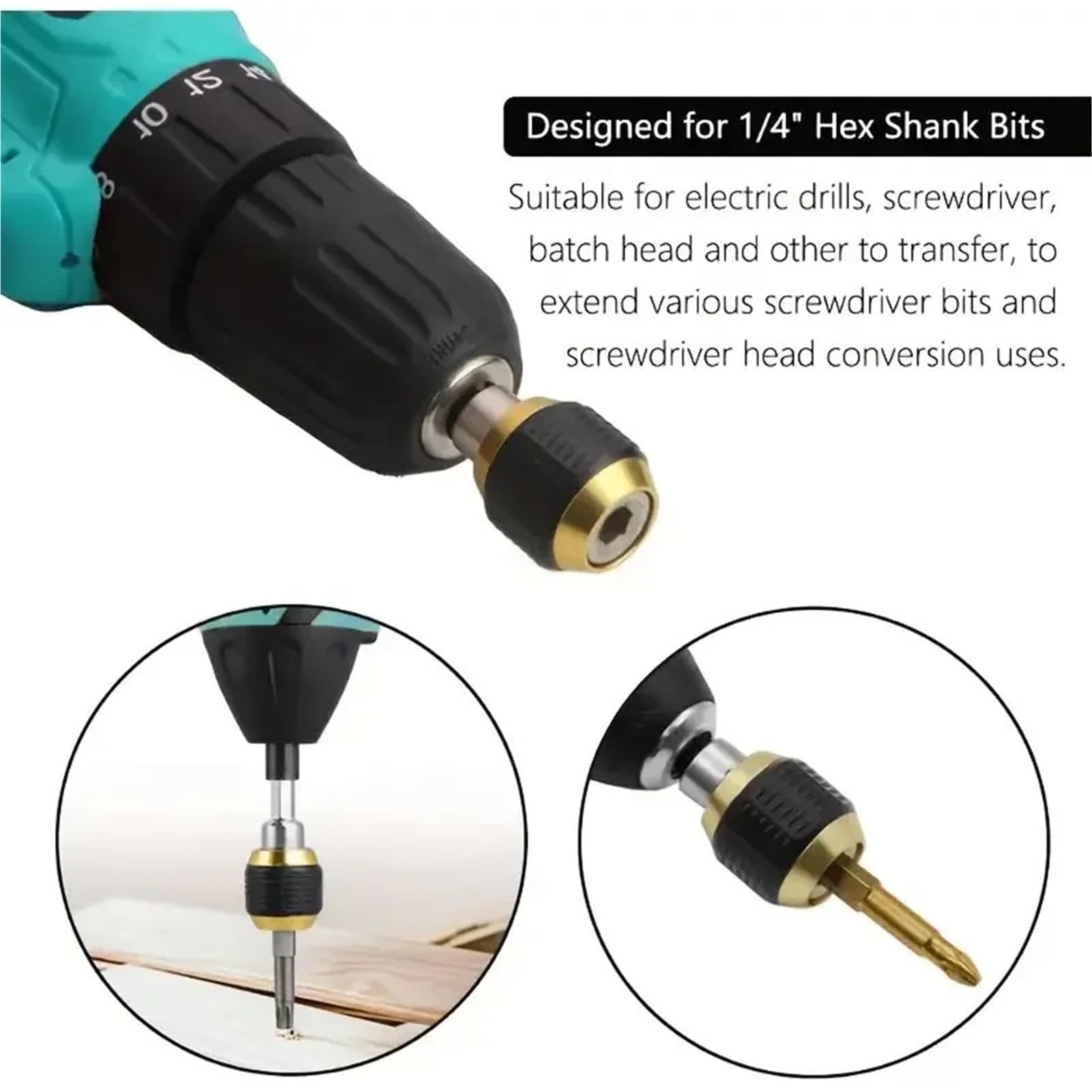 Bit Verlängerung 1/4" Hex Drill Bit Extension Rod - 60mm Self-Locking Quick Release Chuck Adapter For Screwdriver Bits(5pcs)