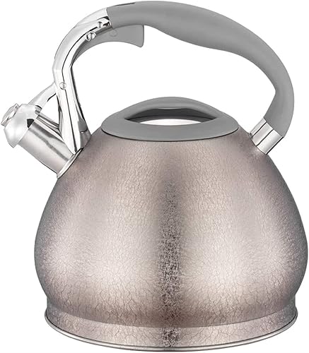 Tetera de acero inoxidable de grado alimenticio de 3 L para estufa hervidor de silbato con mango ergonómico hervidor de estufa para cocinas de