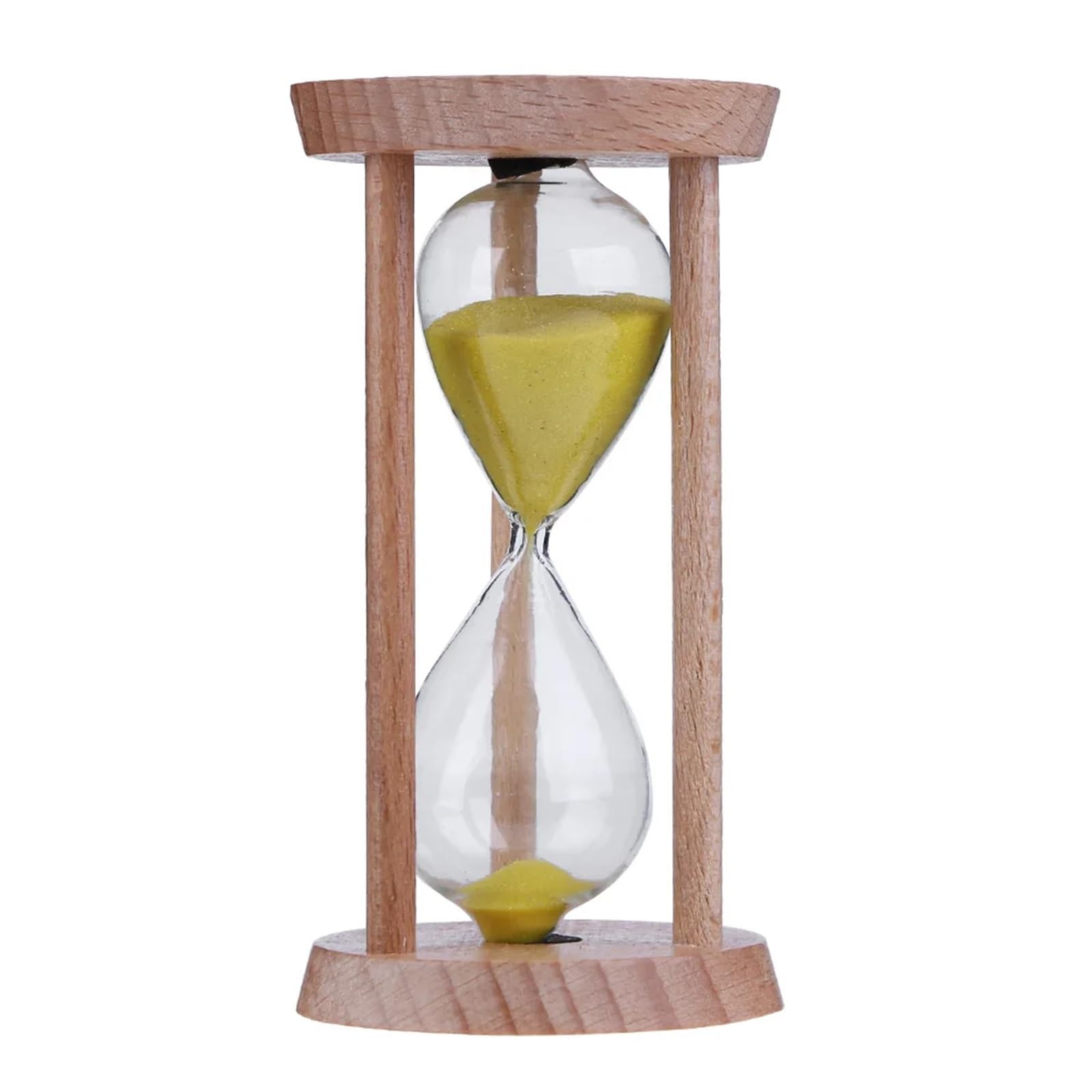Clessidra 2 Pezzi di Orologio con Sabbia in Legno da 3,0 Minuti, Clessidra, Clessidra, Timer for spazzolino da Denti, Decorazione for la casa(Yellow)