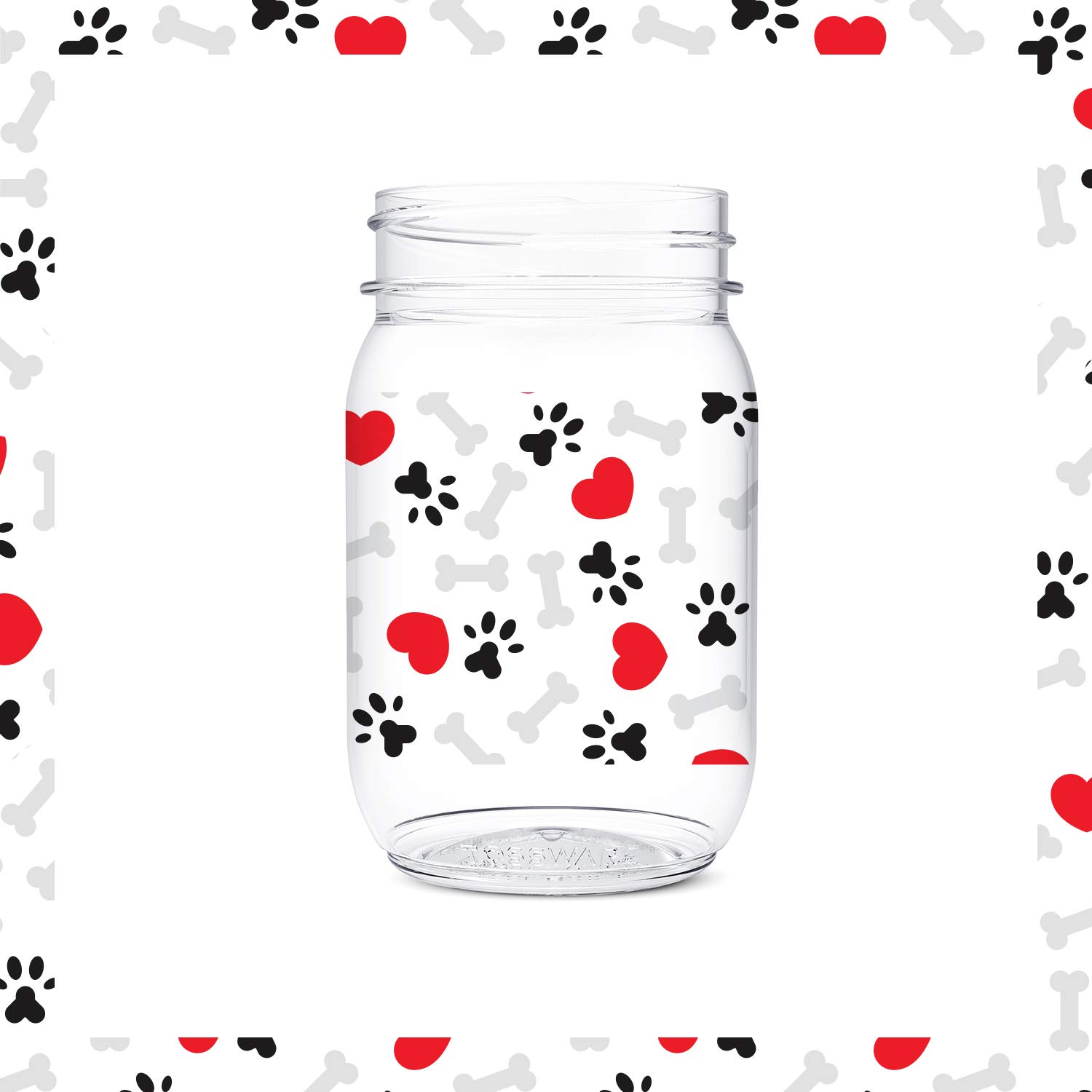 TOSSWARE POP Vino Designer Series De 14 Onzas, Líneas 3, Juego De 6 Vasos Impresos De Plastico Transparente Reciclables Irrompibles Y Cristalino