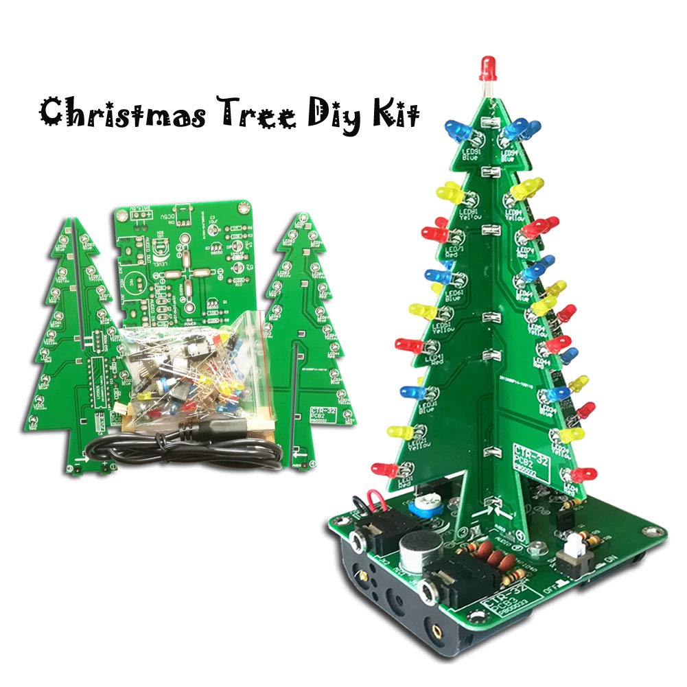 Gikfun Audio Controlled 3D LED Flashing Christmas Tree DIY