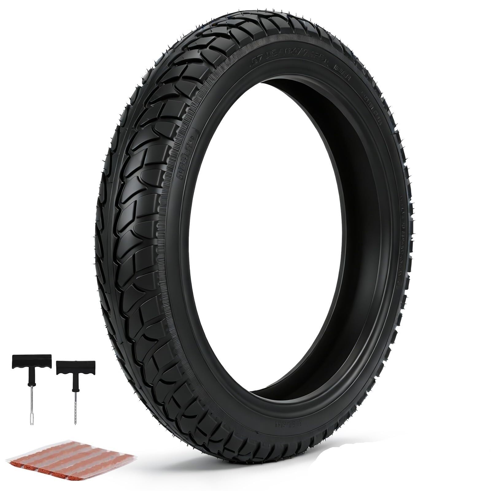 Opona 14x2.125 do Roweru Elektrycznego Bezdętkowa Tubeless Kompatybilna z E-Bike Hulajnoga Składany Rower, 57-254 Opona Antyprzebiciowa z Zestawem Naprawczym