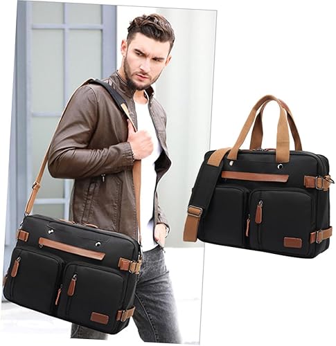 Miniatura 8 de EXCEART 1 bolsa para computadora, mochila de lona, bolso de hombro para laptop, bolso cruzado para computadora, bolsa de mano Ment, bolsa de mano