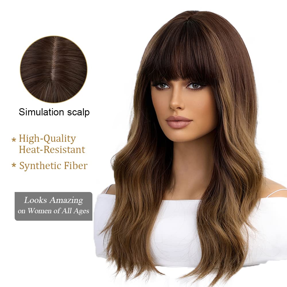 20 Pulgadas De Largo Natural Rizado Negro Ombre Pelucas Marrones Para Las Mujeres De Pelo Sintético Natural Resistente Al Calor De Fiesta Diaria Cosplay Desgaste