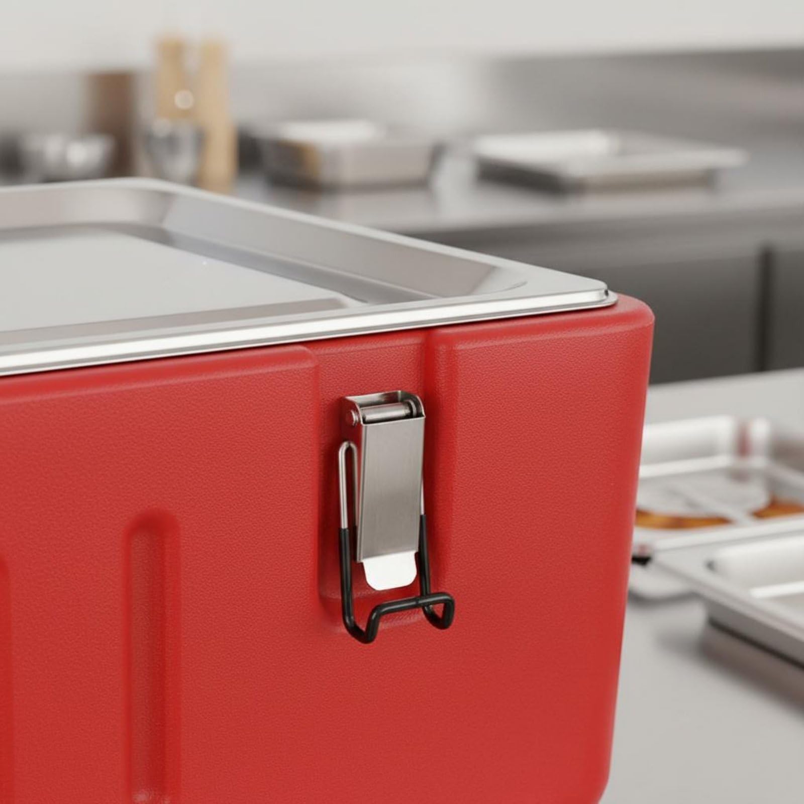 Qianly Contenedor Isotérmico con Bandejas Gran Capacidad Transportador de Alimentos Aislado Nevera Portátil para Vendedores Ambulantes, Restaurantes, Removable 4 Grids