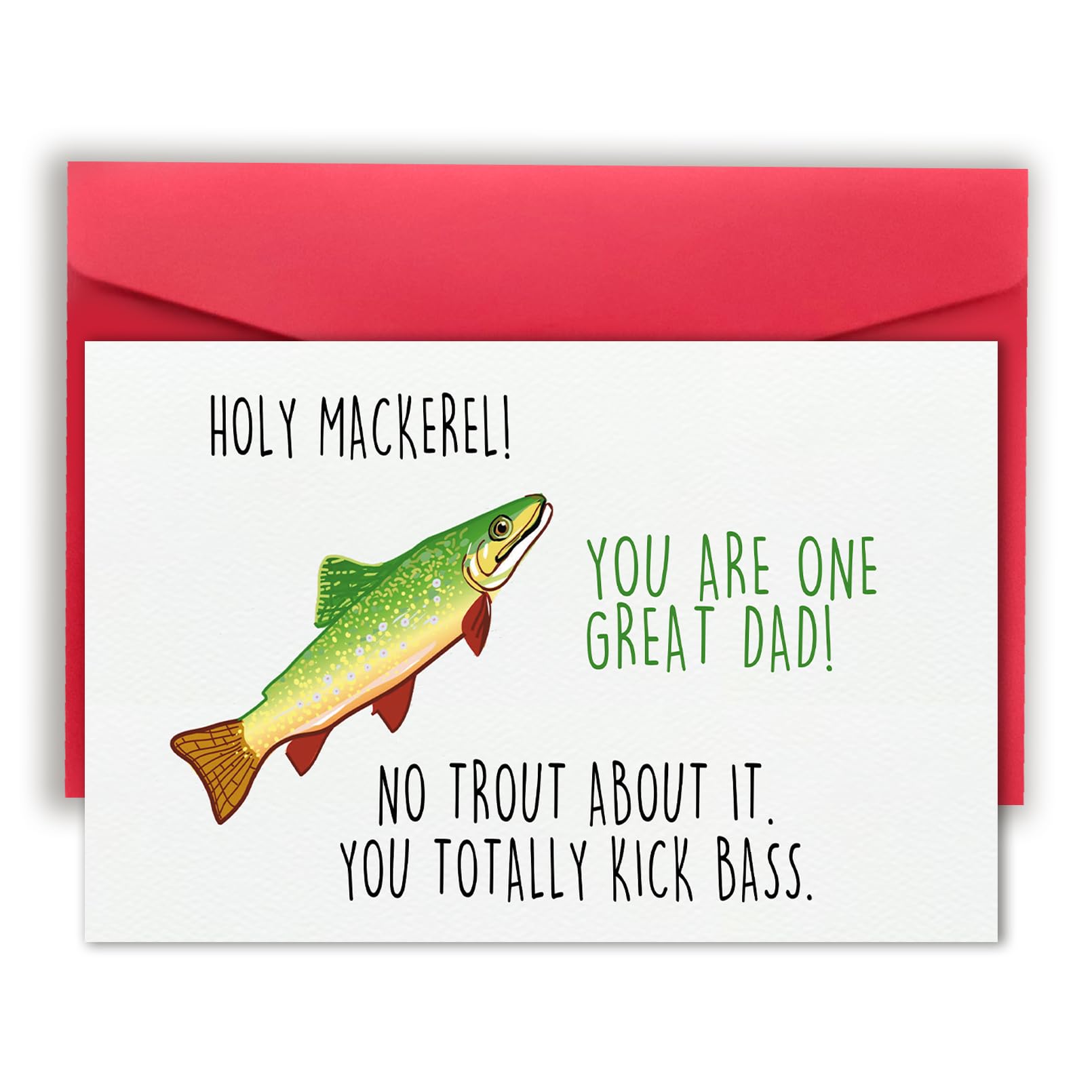 Zyulin Fishing Fathers Day Card for Men, Fisherman Fishing Gift for Dad, Husband, Son, Brother, Grandpa, Perfect Pun Birthday Card for Fishing Lovers