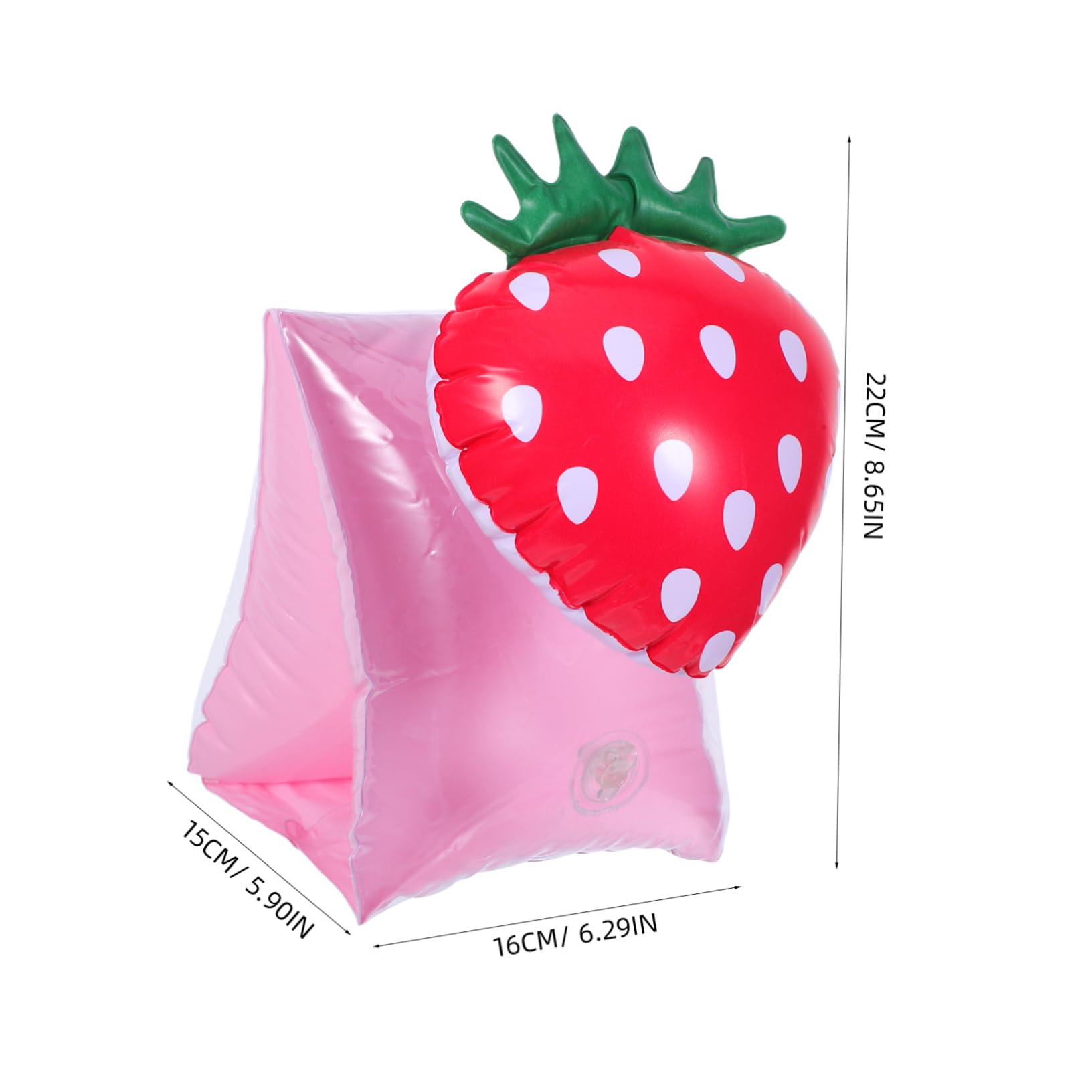 CORHAD 1Pair Inflatable Strawberry Swimming Arm Rings Safe Floaties for Swim Bands for Pool Fun Soft Material for Learning to Swim