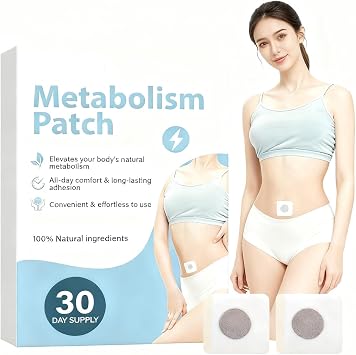 Metabolism Support Patches, Natural Ingredients, with Paeonia Lactiflora Root and Ginger and Cinnamon Bark Oil, Body Patches for Women,30 Count