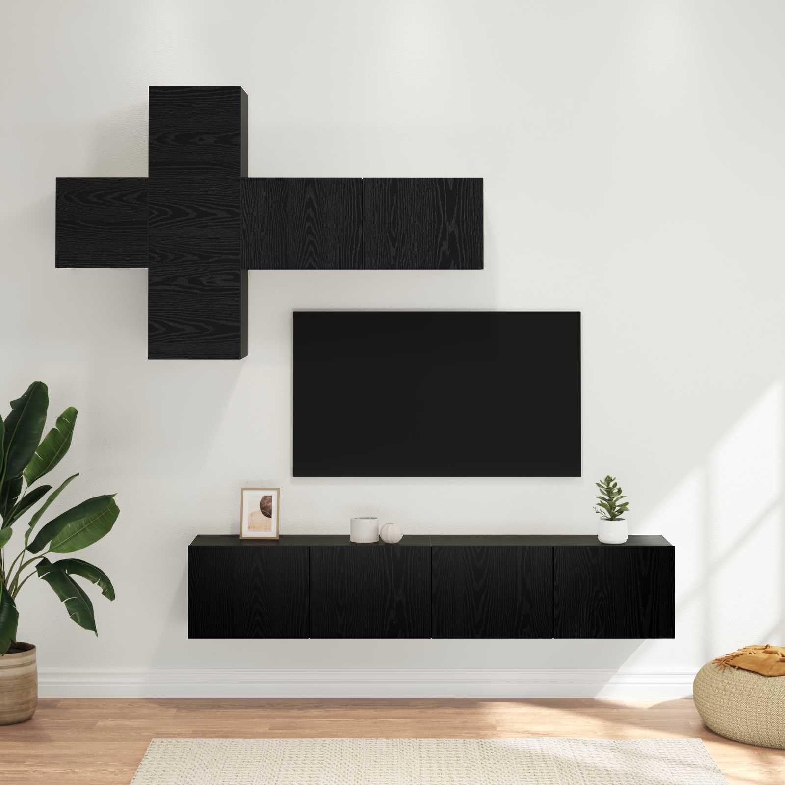 Conjunto de Mueble de TV 8 uds. Madera de Ingeniería, Muebles TV, 55.82 kg-3438599