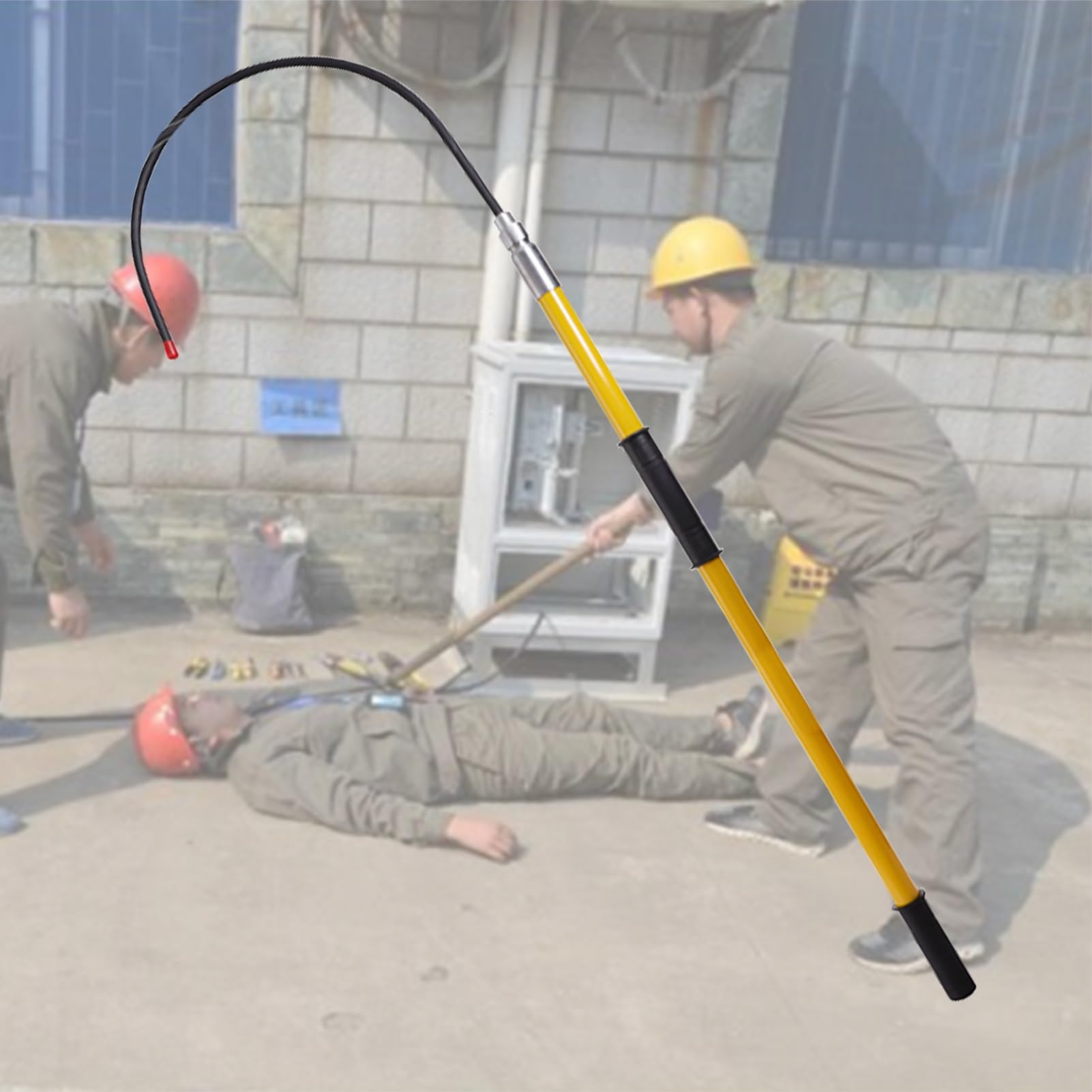 GTHTUHFD Rescue Hook, Lightweight Body, Rescue Hook, Insulating Rod, Non-Conductive, Lifesaving Pull Rod, Insulated Tool For Firefighters And Electricians, 10 Kv/ 35 Kv/ 110 Kv/ 2,Yellow-2m/6.6ft