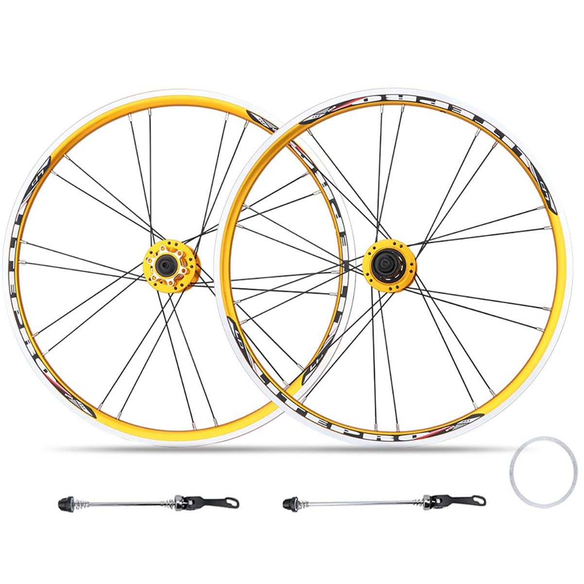 ZXGSXIOU 20in 406/451 Folding Bike Wheelset Double Wall BMX Rims V Brake Quick Release 16/20H Hubs For 7/8/9/10Speed