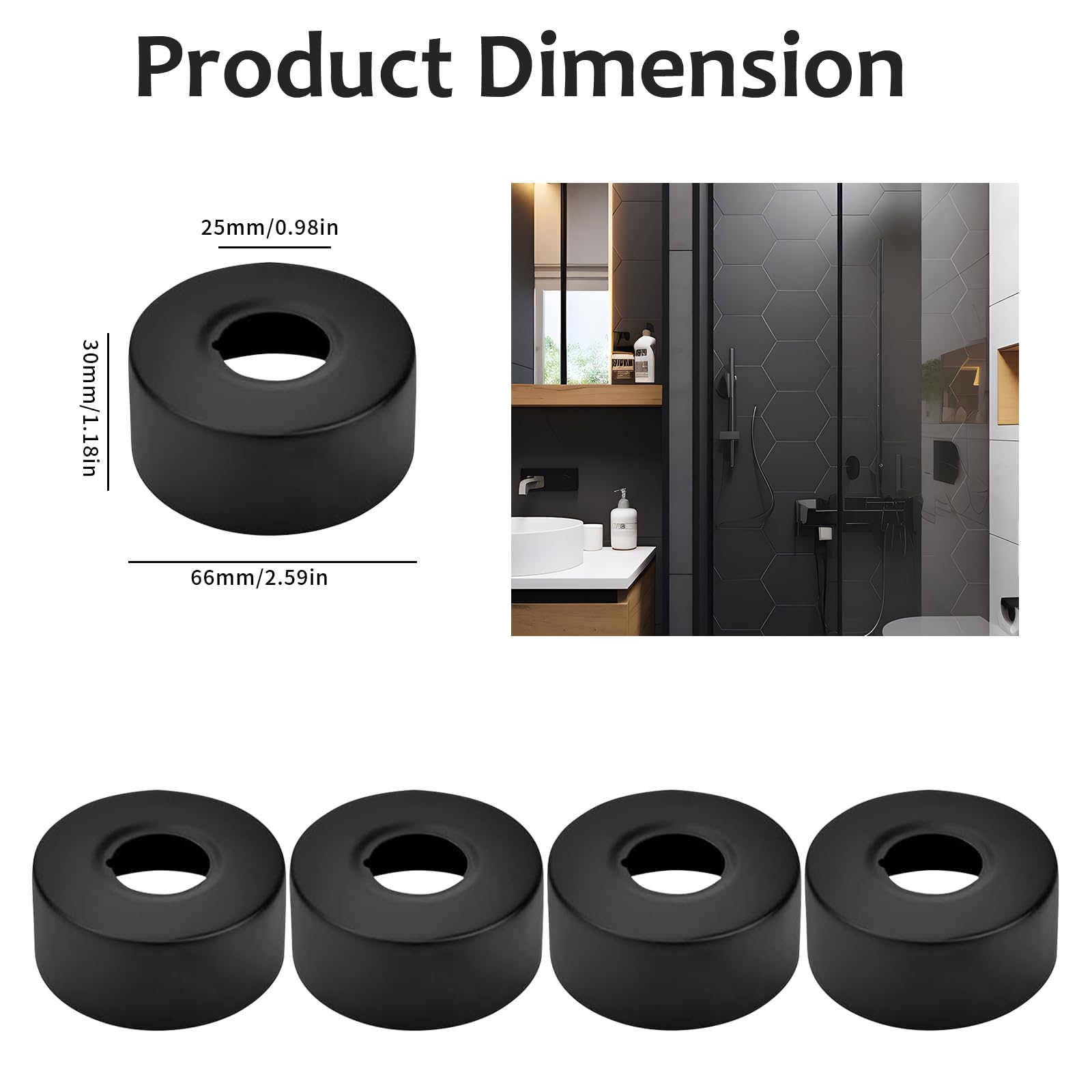 6 Piezas Embellecedor Grifo Ducha, Collares de Tubería Embellecedor Radiador Roseta de Acero Inoxidable Cubierta de Tubo para Baño Grifos Ducha Radiadores(25 MM)
