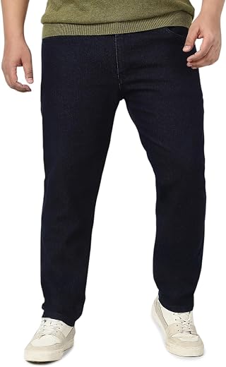 Urbano Plus Men's Regular Fit Mid Rise Solid Jeans Stretchable