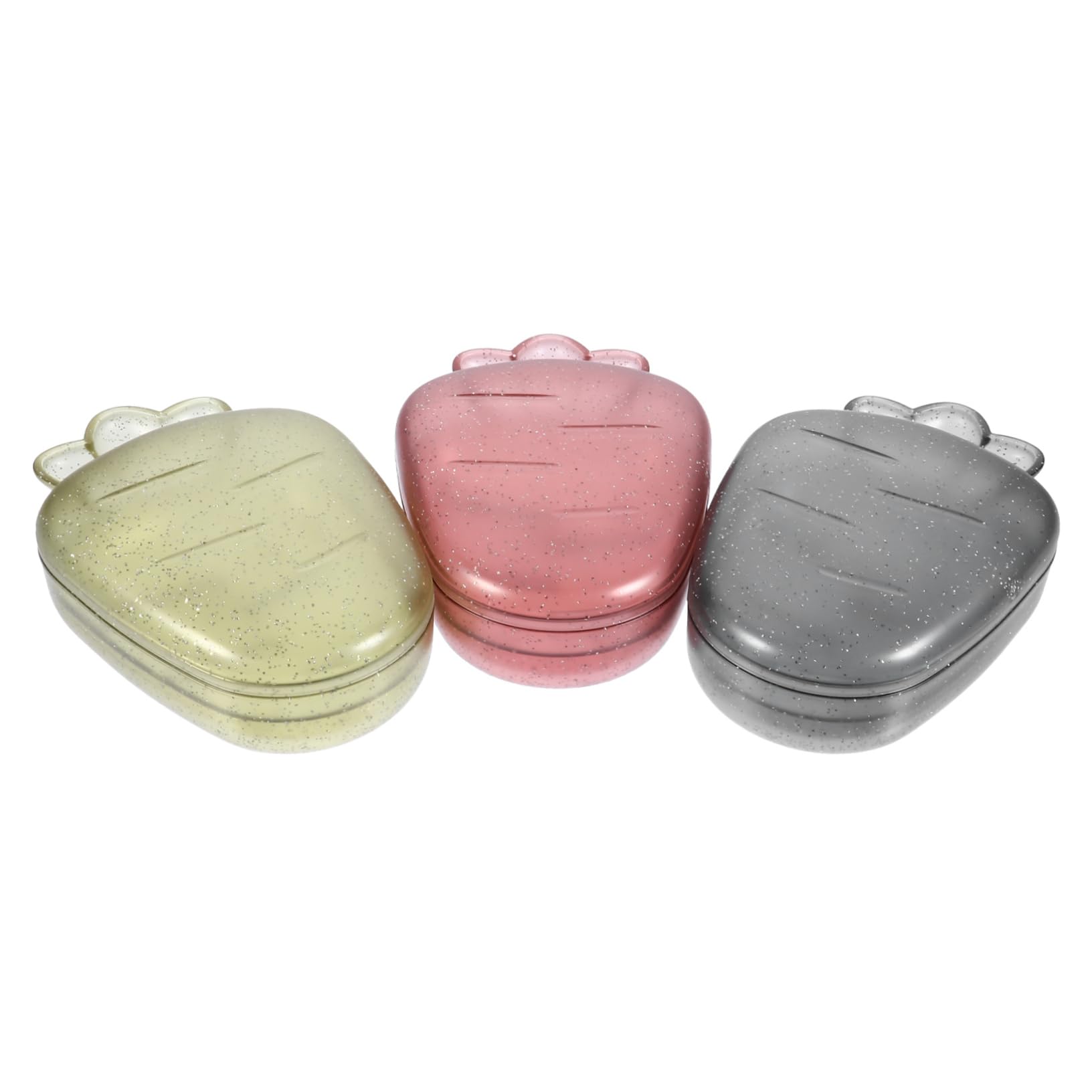 Cabilock 3pcs Cartoon Soap Holder Creative Carrot-Shaped Soap Cases Drainage Design for Kitchen and Bathroom Easy to Clean and Disassemble