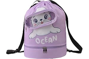 Swim Backpacks for Swimmers Kids | Waterproof Drawstring Cute Animal School Backpack